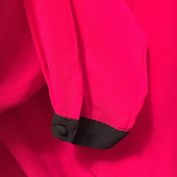 Large BISOU BISOU Pink Shear Blousen Elastic waist - Picture 6 of 8